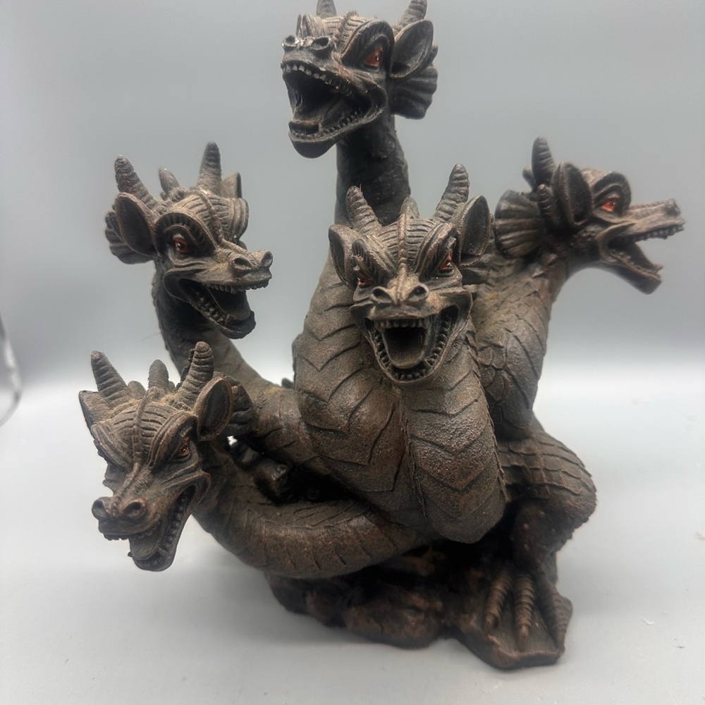 Hosley 5 headed Dragon Resin Statue incense cone burner
